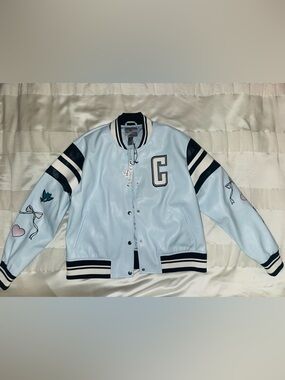 Disney Pastel Blue Bomber Jacket Forever 21 collaboration